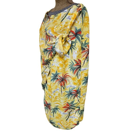 Lizsport Womens Large Yellow Hawaiian Print Sarong Beachwear Cover Up Summer - Picture 4 of 10